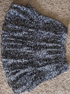 J. Crew Navy and White Floral Tiered Mini Skirt